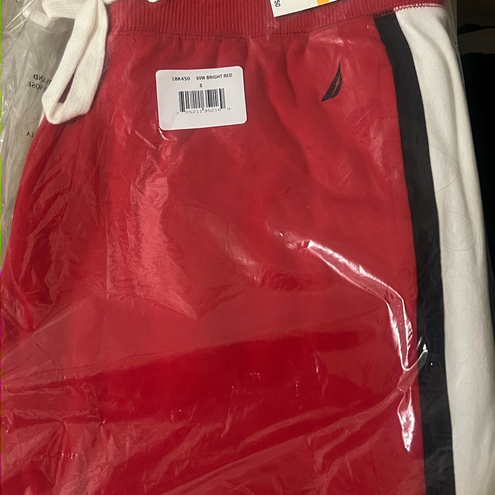 Red and Black Nautica Athletic Shorts